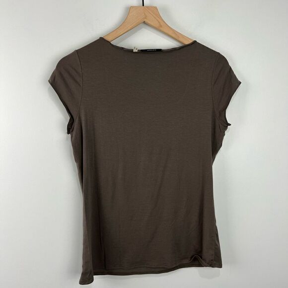 Elie Tahari Dark Grey Soft S/S Shirt M - Picture 5 of 5